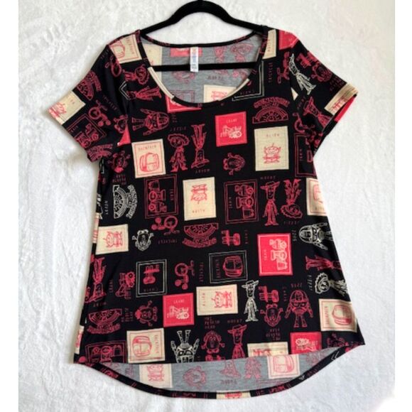 Lot of 2 LuLaRoe Disney Toy Story Irma Tunics Womens SZ M Blue & Black Long Tops - Picture 4 of 12